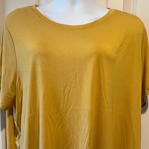 Ava & Viv Mustard Yellow Modal Poly Top - 2X